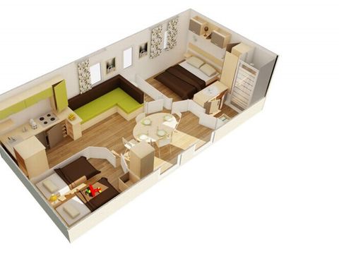 MOBILHOME 4 personnes - Cottage Luxe 2 chambres -  (mercredi/mercredi)