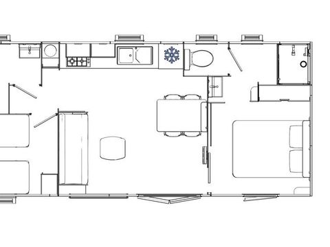 MOBILHOME 4 personnes - Premium - TV - 2 salle de bains