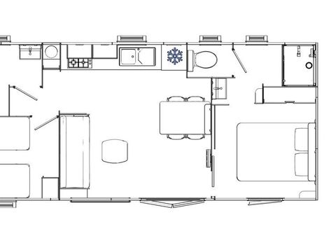 MOBILHOME 4 personnes - Premium - TV - 2 salle de bains