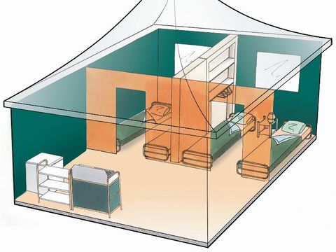 Bungalow toilé 5 personnes - KIWI Sans sanitaires