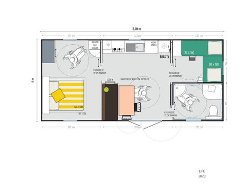 MOBILHOME 4 personnes - 2 chambres -ACCESS-PREMIUM