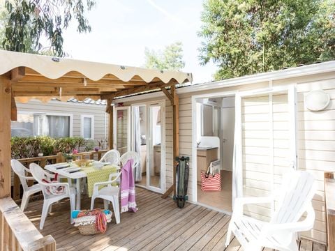 MOBILHOME 6 personnes - Mobil-home | Comfort | 3 Ch. | 6 Pers. | Terrasse surélevée | Clim.