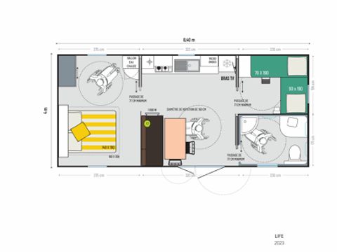 MOBILHOME 4 personnes - Mobil-Home 4 places Standard accès PMR