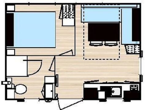 MOBILHOME 2 personnes -  MH1 CONFORT NOBIS 