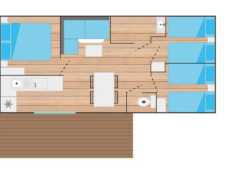 MOBILHOME 6 personnes - COTTAGE STANDING PLUS (Mercredi/Mercredi)