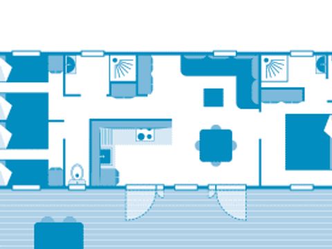 MOBILHOME 6 personnes - Cottage Cheverny 6p 3ch 2SdB Premium