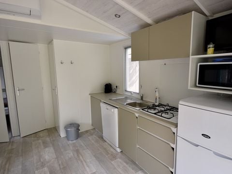 MOBILHOME 6 personnes - LOGGIA BAY vue rivière - 2 chambres - TV - CLIM - LV