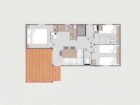 MOBILHOME 6 personnes - CONFORT - 3 chambres - TV - CLIM - LV