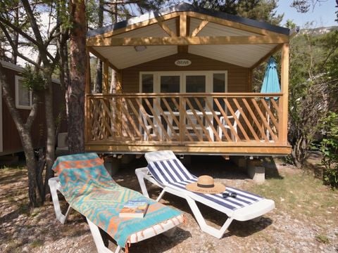MOBILHOME 6 personnes - LOGGIA BAY vue rivière - 2 chambres - TV - CLIM - LV
