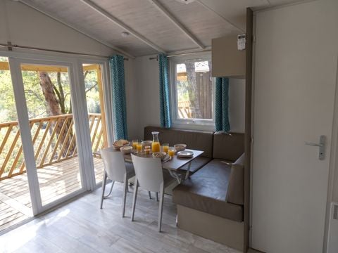 MOBILHOME 6 personnes - LOGGIA BAY vue rivière - 2 chambres - TV - CLIM - LV