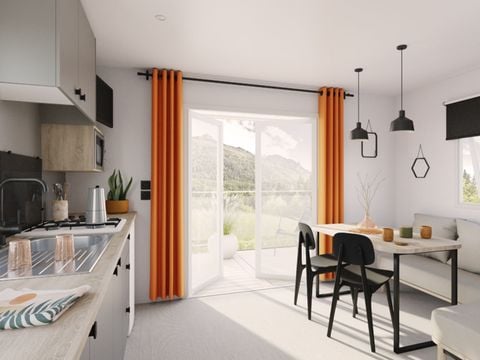 MOBILHOME 4 personnes - Premium 25 m² dont Terrasse couverte- 2 chambres +TV + Lave-vaisselle + BBQ