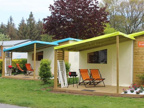 Tente en toile et en bois 4 personnes - Funflower Standard 20m² 2 chambres sans sanitaires