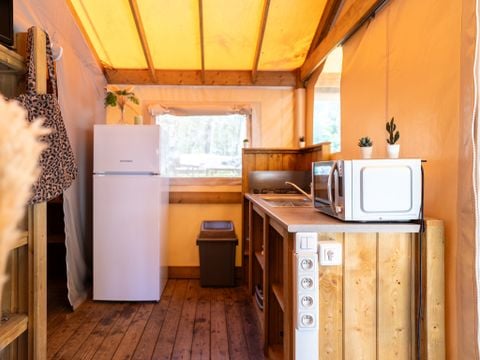 TENTE TOILE ET BOIS 5 personnes - CABANE sur pilotis