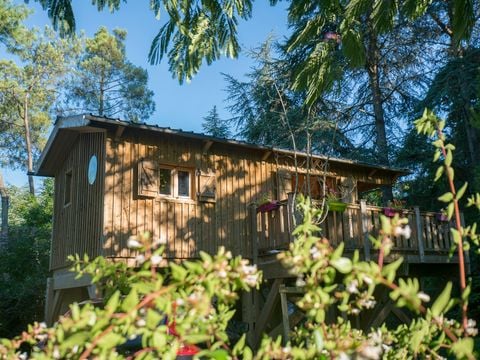 Hébergement 3 personnes - La Cabane du Voyage - Cabane sur pilotis 1 chambre - 24m² + terrasse 16m²