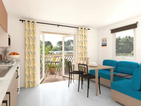 MOBILHOME 6 personnes - Mobil Home Aqua 2ch 4/6p Terrasse Bay TV