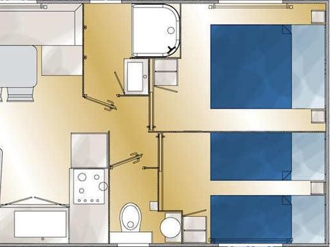 MOBILHOME 4 personnes - Louisiane Méditerranée - 2 chambres - TV