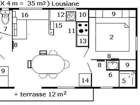 MOBILHOME 6 personnes - Louisiane Zen - Flores - 3 chambres - TV