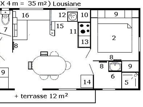 MOBILHOME 6 personnes - Louisiane Zen - Flores (3 Chambres)