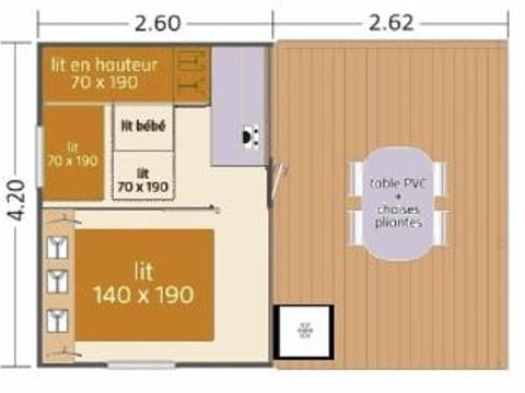 BUNGALOW TOILÉ 5 personnes - mobi-tente TITHOME dimanche 4/5  pers