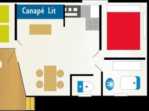 MOBILHOME 6 personnes - MH2 Confort 27 m² + clim, avec sanitaires