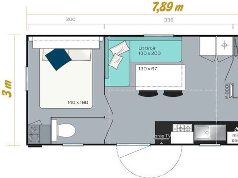MOBILHOME 6 personnes - CONFORT - TV