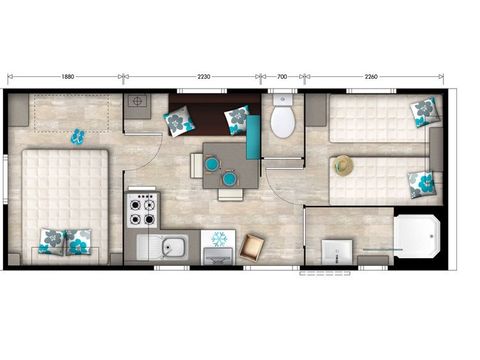 MOBILHOME 4 personnes - 21m²