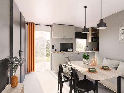 MOBILHOME 4 personnes - Confort 26m² 2 chambres - Terrasse semi-couverte + TV