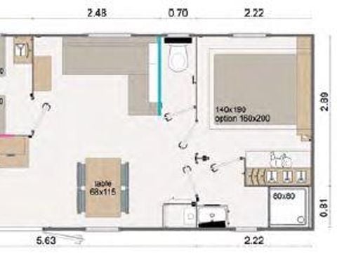 MOBILHOME 6 personnes - Parc N°7 - Terrasse Couverte - 2 chambres