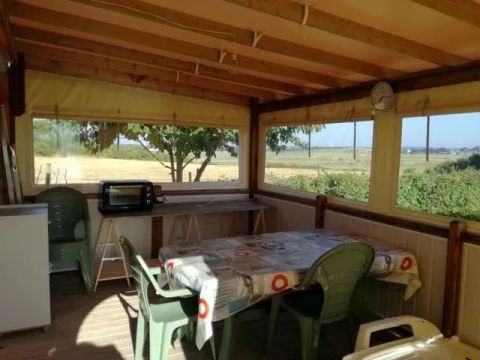 MOBILHOME 4 personnes - Parc N°8 - Terrasse vue Marais