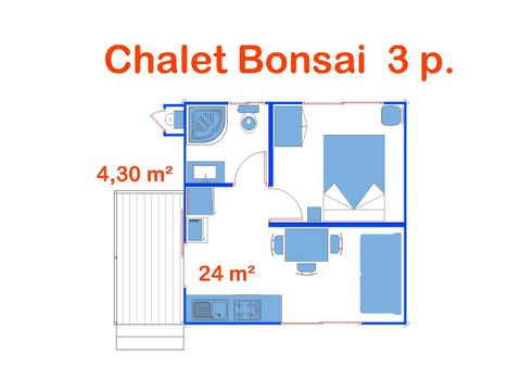 CHALET 3 personnes - Chalet Bonsai