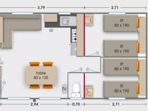 BUNGALOW 6 personnes - Excelle