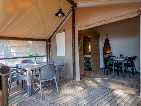 Tente en toile et en bois 5 personnes - Safari Savannah