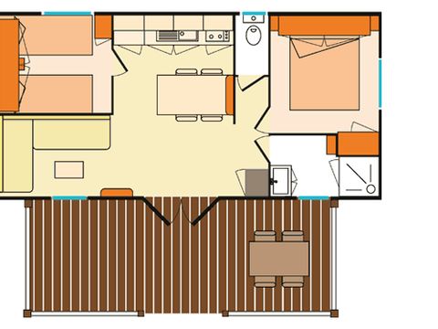 MOBILHOME 5 personnes - Premium 2 chambres Climatisé (V5P2)