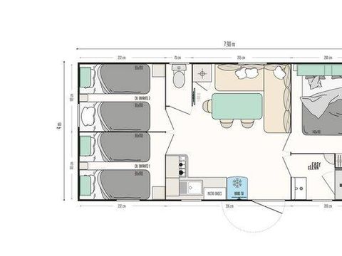 MOBILHOME 6 personnes - Mobil-home | Premium | 3 Ch. | 6 Pers. | Terrasse Lounge | Clim.