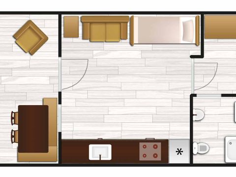 APPARTEMENT 4 personnes - AQUAGARDEN avec une chambre