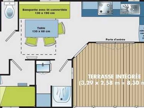 MOBILHOME 6 personnes - CONFORT TERRASSE COUVERTE 29M²