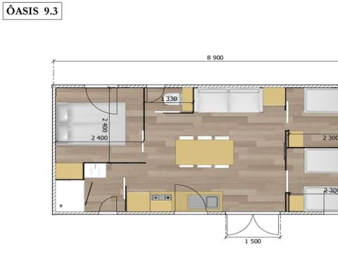 MOBILHOME 6 personnes - Nouveau ! Cottage Privilège Oasis 3 chambres