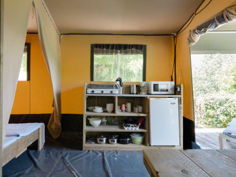 TENTE TOILE ET BOIS 6 personnes - Tente glamping Larzac