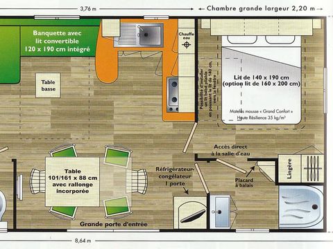 MOBILHOME 6 personnes - SUPER CORDELIA -3 chambres