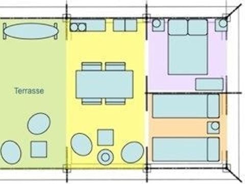 TENTE TOILE ET BOIS 4 personnes - Freeflower CONFORT 37m² (2 chambres) dont terrasse couverte 13m²