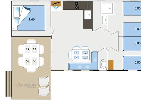 MOBILHOME 6 personnes - Lavande - 28m² - 3 chambres