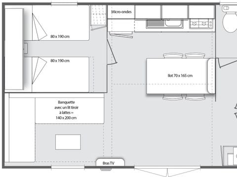 MOBILHOME 5 personnes - PREMIUM