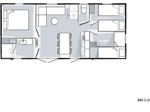 MOBILHOME 7 personnes - XL PREMIUM