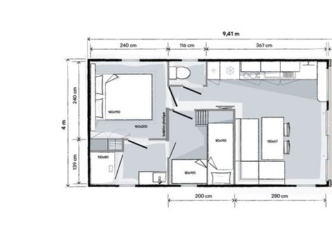 MOBILHOME 4 personnes - LIVING