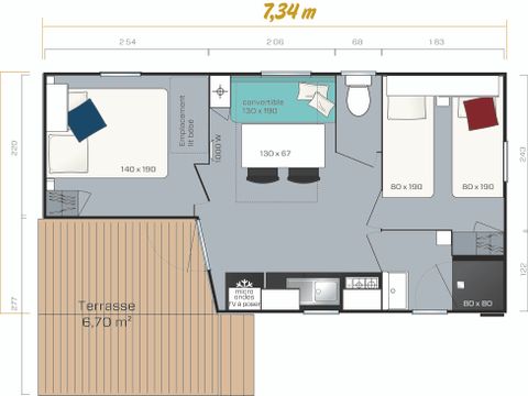 MOBILHOME 6 personnes - 23 M²