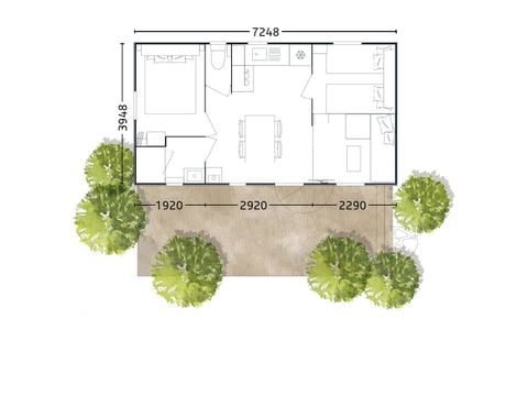 MOBILHOME 5 personnes - Mobil-home Dune 4/5 pers