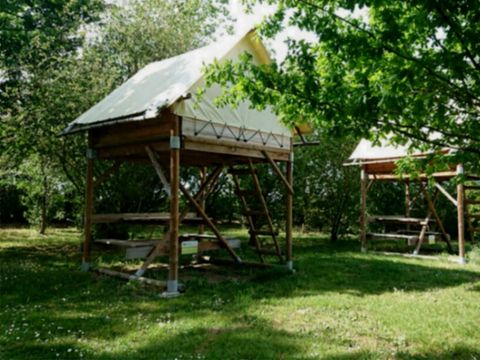 Tente en toile et en bois 2 personnes - Bivouac 2 personnes sans sanitaires