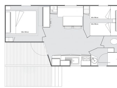 MOBILHOME 6 personnes - Evasion 2 chambres 23m² 