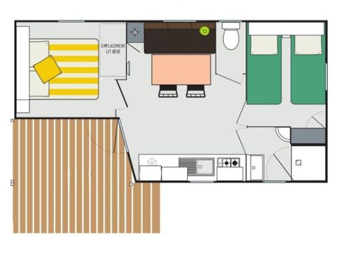 MOBILHOME 5 personnes - Evasion 5 personnes 2 chambres  23m²