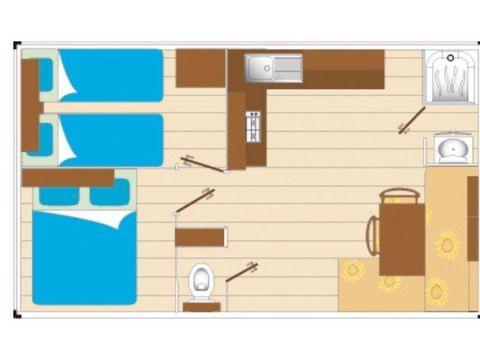 MOBILHOME 4 personnes - Cocoon 2 chambres 21m²